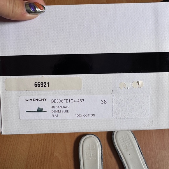 Givenchy Blue and White Denim Sandals with Textured Design w/ dust bag and box - Picture 4 of 4
